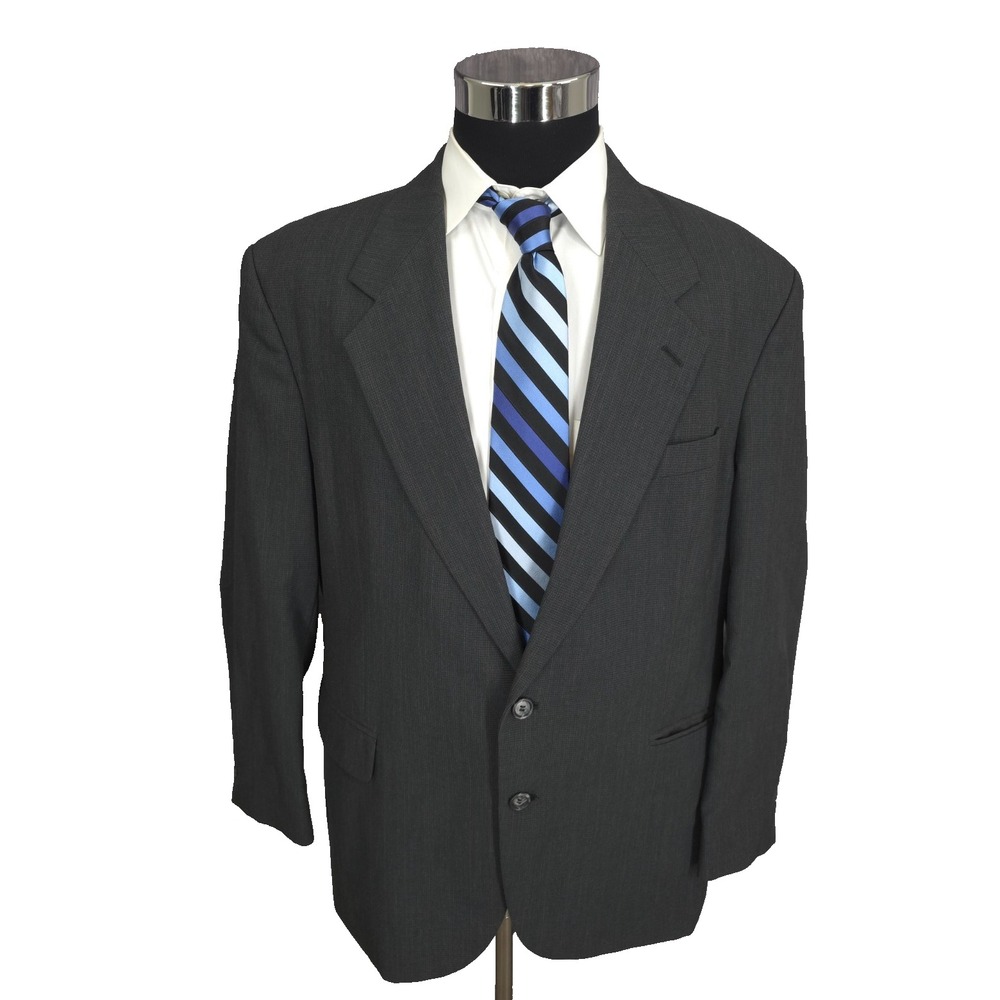 Kilburne And Finch Blazer Jacket Mens 44 R Gray Sport Coat 2 Buttons Wool Blend